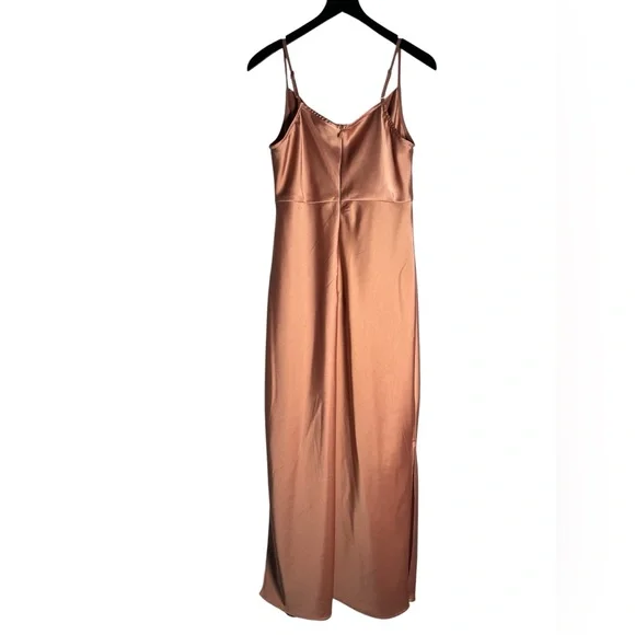 BHLDN x Anthropologie Cali Satin Charmeuse Midi Dress Sedona Sunset Size 10 - Picture 5 of 8